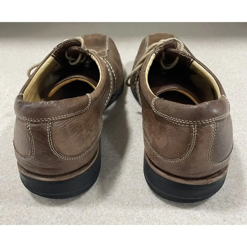 SANDRO Men's Casual Oxfords Size 11 D Brown Leather Comfort Gel-Made in Brazil